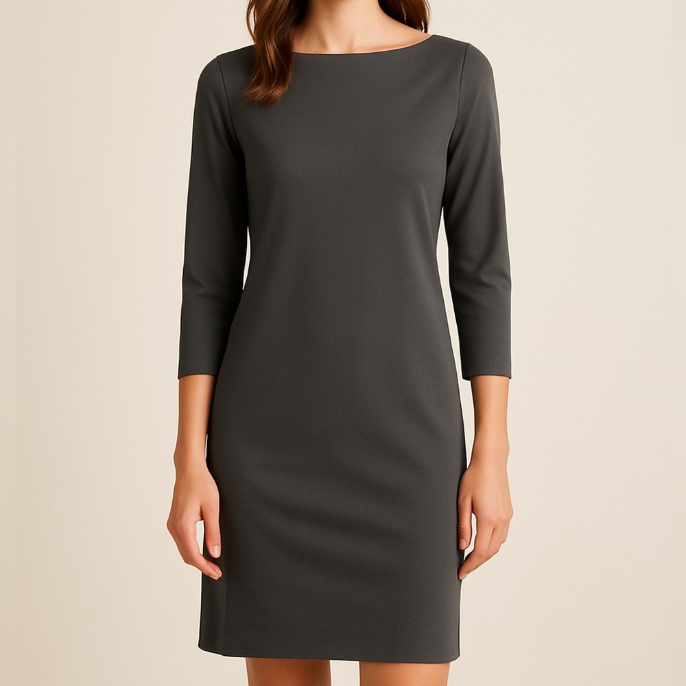 Eileen Fisher Dark Gray Bateau Neckline 3/4 Sleeves Size XS Extra Small